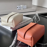 Boîte d'emballage en cuir avec logo imprimé personnalisé, boîte à mouchoirs de luxe portable pour bureau, porte-serviettes en PU, impression numérique, forme personnalisée