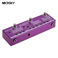 Guitare 6 en 1 RC5 avec pédale à effets multiples, réverbération, chœur, distorsion, surdrive, amplificateur, tampon, coque entièrement métallique avec True Byp