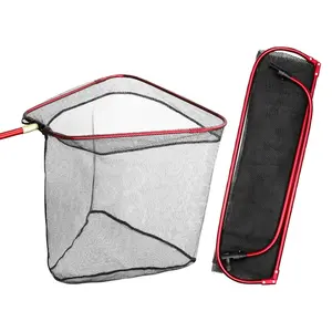 Red de Pesca Triangular Plegable de Aleación de Aluminio, 40cm/60cm de Profundidad, Red de Aterrizaje Portátil con Mango, Red de Pesca Plegable - Product Image 1