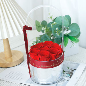 <span class=keywords><strong>Panier</strong></span> à fleurs circulaire de poche en acrylique Boîte à fleurs transparente haut de gamme <span class=keywords><strong>Panier</strong></span> à fleurs éternel portable pour offrir en <span class=keywords><strong>cadeau</strong></span> - Product Image 4