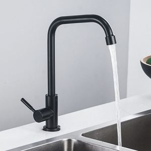 <span class=keywords><strong>Robinet</strong></span> de cuisine OEM Gourmet moderne à poignée unique et à un seul trou, en acier inoxydable brossé argenté, 2 en 1 - Product Image 6