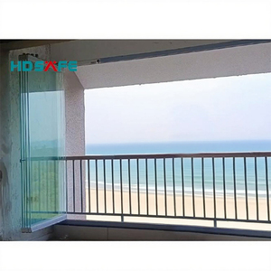 Seaside Sunroom Stack Folding Patio Door Exterior 8/10mm Glass Balcony Sliding Door Partition Panoramic Accordion Door <strong>Window</strong> - Product Image 2