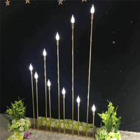 Lustre LED en métal plaqué or à 10 bras, alimenté par courant alternatif, pour décoration de scène et toile de fond de mariage