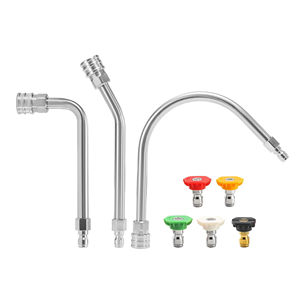 Lance d'extension pour nettoyeur haute pression 30/90/120°, accessoire de nettoyage de gouttières, 5 embouts de buse, raccord 1/4, lance haute pression 4000 PSI - Product Image 1