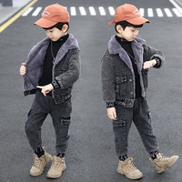 Nouveaux Vêtements de Mode pour Enfants Garçons, Ensembles en Velours et Jean, Tenues d'Hiver de Qualité Supérieure