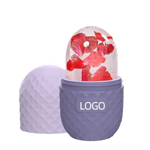 Bola de gelo para escultura de rosto, ferramenta de silicone pequena para contorno facial, cubos de gelo, massageador facial, globos, molde para salão de beleza, rolo de gelo refrescante para pele