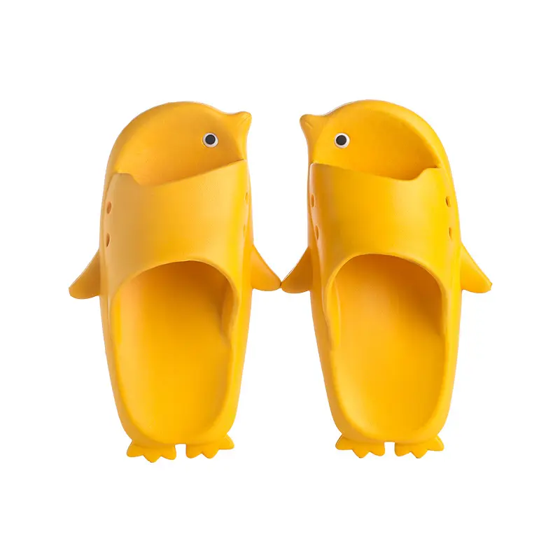 Мягкие легкие тапочки EVA с мультяшным пингвином для детей, девочек, мальчиков, летние детские водонепроницаемые пластиковые Тапочки, сандалии, обувь OEM