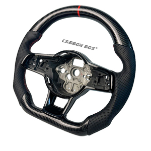 Personalización de Fábrica para Volkswagen <span class=keywords><strong>Polo</strong></span> Golf Passat MK7 Mk6 Modelo Antiguo Actualización Volante de Coche de Fibra de Carbono y Alcántara Roja - Product Image 4