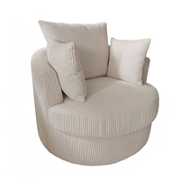 Nouvelle Arrivée - Fauteuil Pivotant Rond de Luxe Grand Format - Fauteuil d'Appoint Pivotant Blanc Jumbo