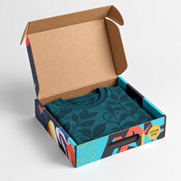 Boîte d'expédition personnalisée en carton ondulé imprimée en couleur avec intérieur adapté aux vêtements et approvisionnement en gros pour les marques de vêtements