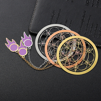 Signet personnalisé rond ajouré en métal avec pendentif à chaîne, 1 pièce