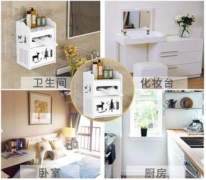 Portarotolo da Parete per Carta Igienica, Scatola Portarotolo a Doppio Strato, Contenitore per Carta Igienica con Pompa, Scaffale da <span class=keywords><strong>Bagno</strong></span> - Product Image 6