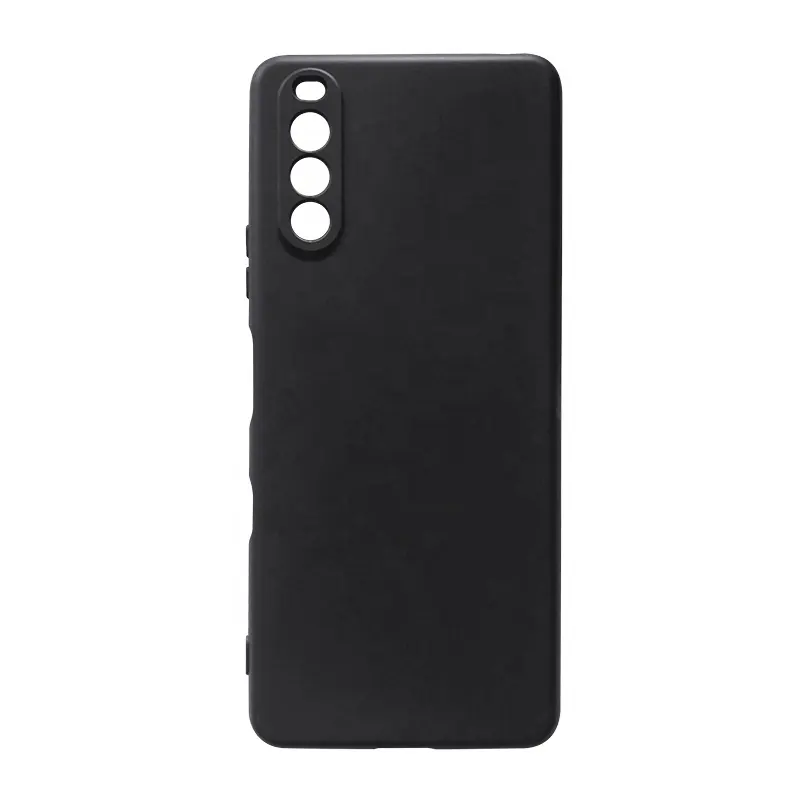 Capa traseira para celular sony xperia 10 iii, cor preta, plástico