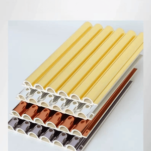 Panneau mural cannelé en fibre de bambou <span class=keywords><strong>demi</strong></span>-rond, à rainures et languettes, grille ondulée décorative - Product Image 3