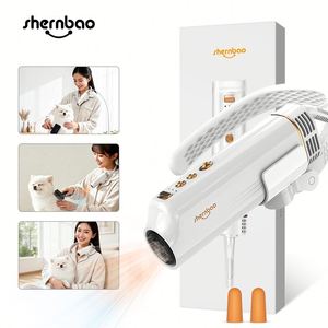 Sèche-cheveux pour animaux de compagnie Shernbao, pour chiens et chats, avec design à suspendre au cou, mains libres, en plastique ABS, 110-240V - Product Image 1
