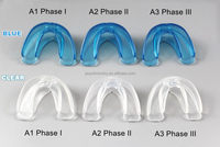 Trois étapes dents redressage appareil dentaire dents meulage alignement accolades dent orthodontique orthèse bouche garde ensemble de 3