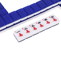38 #   144 pièces en gros – Tuiles de Mahjong américaines en acrylique bleu scintillant, modernes et de luxe, roulées à la main, haut de gamme, portables, écologiques et personnalisables