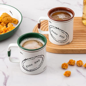 Tazas de Cerveza de Cerámica para el Día del Partido, 501-600 ml, Gran Capacidad, Verde y Marrón Oscuro, para Fiestas - Product Image 3