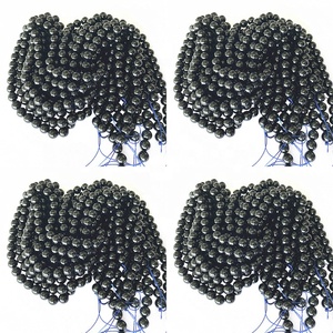 Ónix negro ronda granos 6mm 8mm 10mm negro piedras preciosas Beads16'' completo Strand - Product Image 5