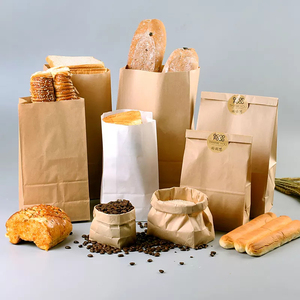 Sacs en papier kraft biodégradables personnalisés en gros avec poignée longue pour la livraison de pizzas, salades, sushis, gelées et lait - Product Image 1