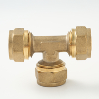 Raccord en T en laiton pour tuyau PEX 16x16x16mm, connecteur mâle/femelle facile pour système de conduite d'eau avec garantie de 3 ans