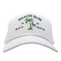 Casquette de camionneur DAZU en polyester respirant à 5 panneaux, brodée de palmiers, idéale pour l'été et la plage, vente en gros