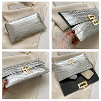 Dompet Desainer Mewah Baru Kulit PU Tas Clutch Motif Buaya Tempat Kartu Dompet Uang Tas Ponsel Sederhana Tas Tangan Wanita Modis