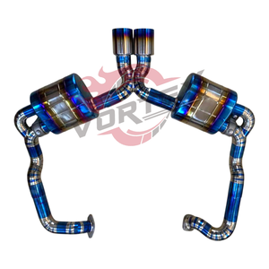 ระบบท่อไอเสียแบบ Catback สีฟ้าไหม้ รุ่น Vortex Grade 5 ไทเทเนียม หนา 1.2 มม. สำหรับรถ Porsche Boxster&Cayman 981 2.7 3.4 ปี 2008-2015 แบบมีวาล์ว - Product Image 2