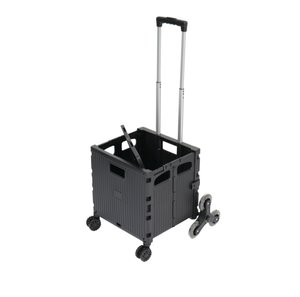 Chariot de supermarché pliable 35KG Conception d'escalier avec deux roues avant et six roues arrière pour le shopping à la maison - Product Image 4