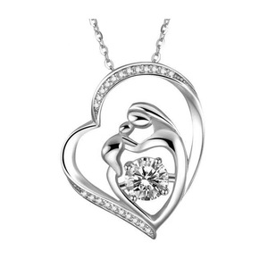 Festa della mamma collana cuore di zircone personalizzato madre e figlia figlio amore cuore gioielli zircone creativo <span class=keywords><strong>ciondolo</strong></span> amore materno - Product Image 2