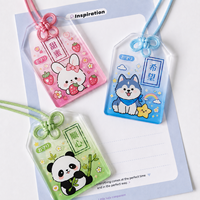 Pendentif porte-bonheur personnalisé en acrylique avec cordon noué pour la revente de produits pour fans d'anime, étiquette en acrylique transparent dégradé personnalisée
