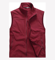 Gilet décontracté haut de gamme en polyester doublé polaire avec logo personnalisé, veste unisexe coupe-vent à fermeture éclair pour le travail, idéal automne-hiver