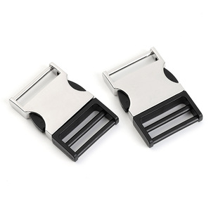 Side Release Buckle Zinc Alloy Silver Durable For Bags Adjustable <b>Webbing</b> Backpack Buckles - Product Image 2