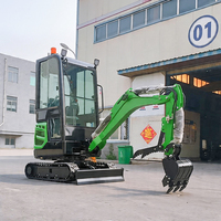 Prix d'une mini-excavatrice de 1,8 tonne avec moteur Kubota Euro 5, homologuée EPA, 1800 kg, pour fermes et jardins, livraison gratuite, machine neuve