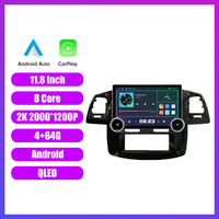 Radio Mobil Android 2 Din Layar QLED 2K 11,8 inci dengan Tombol Ganda Diamond untuk Toyota Fortuner 2008-2014 MT dengan Stereo Android Auto Carplay