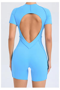 <span class=keywords><strong>Tuta</strong></span> sportiva sportiva personalizzata da Yoga aderente aderente <span class=keywords><strong>tuta</strong></span> da donna a maniche corte con retro cavo <span class=keywords><strong>tuta</strong></span> da Fitness da donna - Product Image 4