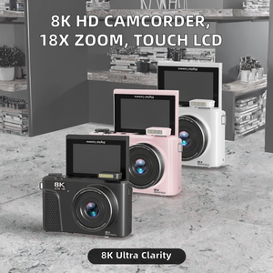 Cámara de Video HD 8K Portátil con Pantalla Táctil LCD CMOS, Zoom Digital 18x, Tarjeta SD, Ultra HD, WIFI, Económica - Product Image 2