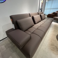 Canapé-lit en cuir véritable sur mesure, cadre personnalisable, rembourrage en éponge, usage intensif