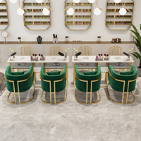 Table à ongles moderne en bois avec chaises, station de manucure pour salon de beauté, mobilier multifonctionnel pour spa des ongles