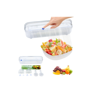HuamaohengchunPlastic <b>Wrap</b> with Slide Cutter - Food Cling <b>Wrap</b> Reusable Cling Film Dispenser Fits 12" Rolls BPA-Free Cuts - Product Image 1