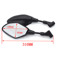 Nouveau rétroviseur de moto JP-Motor en plastique noir à surface convexe, ajustement universel pour MT09 MT07, modification du guidon, grand champ de vision