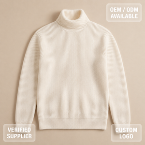 Maglioni a Collo Alto Personalizzati per <span class=keywords><strong>Uomo</strong></span>, Pullover Classico a Collo Tondo a Maniche Lunghe, Maglione in <span class=keywords><strong>Lana</strong></span> Merino a Collo Alto - Product Image 2