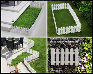 <strong>Edgings</strong> Lawn Flowerbeds Plant <strong>Borders</strong> Easy Installation <strong>Wood</strong> Looking Garden Fence White Indoor/Outdoor Nature Courtyard 12- 30cm - Product Image 4