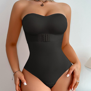 Wholesale Built in Bra Tube Top Thong Body Shaper Tummy Control <strong>Strapless</strong> One Pieces <strong>Shapewear</strong> <strong>Bodysuits</strong> for Women - Product Image 3