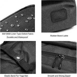 Sac de sport pour tapis de yoga en toile à motifs avec poche et fermeture éclair, fabriqué en usine BSCI - Product Image 5