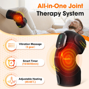 Genouillères de taille étendue avec chaleur et <span class=keywords><strong>massage</strong></span>, masseur de thérapie par vibration à quatre moteurs pour le soulagement de la douleur - Product Image 2
