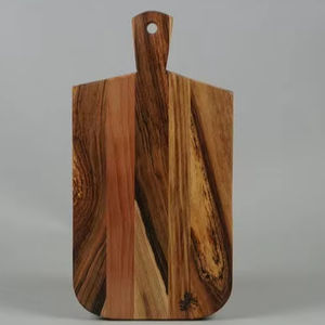 Planche à découper en bois massif, pièce unique, avec surface de découpe réversible antibactérienne, ustensiles de cuisine - Product Image 1