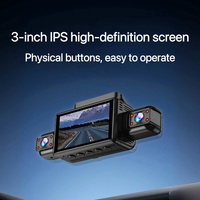 Caméra de Voiture Dashcam WiFi 360 Multifonction avec Enregistrement Avant et Arrière, 4 Canaux FHD 1080p, 4 Lentilles, Moniteur de Stationnement pour Taxi et Vision Nocturne