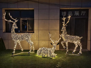 Luce di natale all'aperto scultura commerciale inverno meraviglia festa decorazione 3D gigante ha portato statue di cervi - Product Image 6