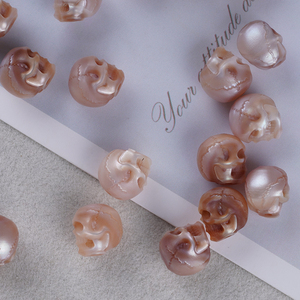 7-8mm 해골 모양 조각된 보라색 진주 천연색 담수 느슨한 바로크 진주 비즈 DIY 보석 제작용 - Product Image 5